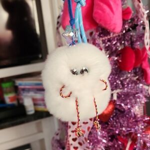 White Fluffy Holiday Ornament